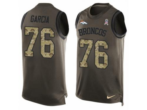 Men's Nike Denver Broncos #76 Max Garcia Green Salute to Service Tank Top NFL Jersey