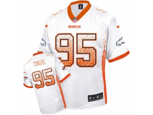 Men's Nike Denver Broncos #95 Derek Wolfe Limited White Drift Fashion NFL Jersey