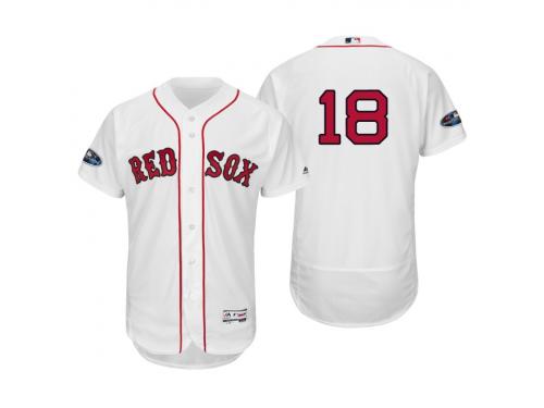 Men's Red Sox 2018 Postseason White Mitch Moreland Flex Base Home Jersey