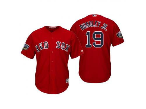 Men's Red Sox 2018 World Series Majestic Scarlet Jackie Bradley Jr. Cool Base Jersey