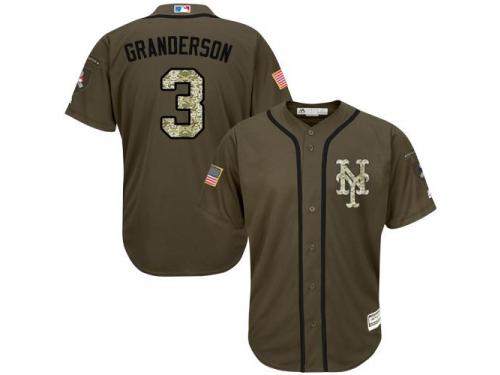 Mets #3 Curtis Granderson Green Salute to Service Stitched Baseball Jersey