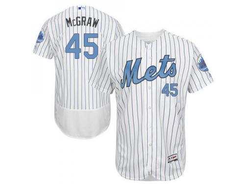 Mets #45 Tug McGraw White (Blue Strip) Flexbase Authentic Collection 2016 Father Day Stitched Baseball Jersey