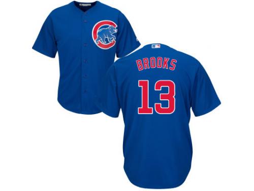 MLB Chicago Cubs #13 Aaron Brooks Men Blue Cool Base Jersey
