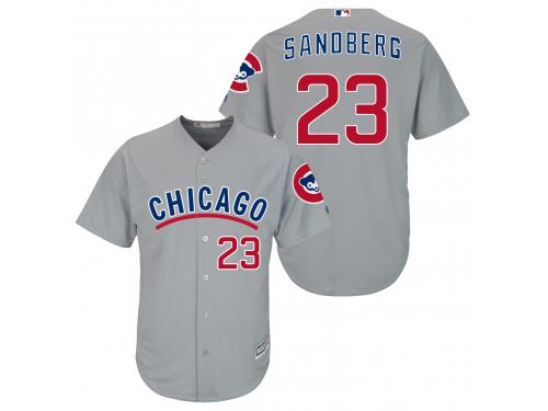 MLB Chicago Cubs #23 Ryne Sandberg Men Fashion Cool Base Grey Jerseys