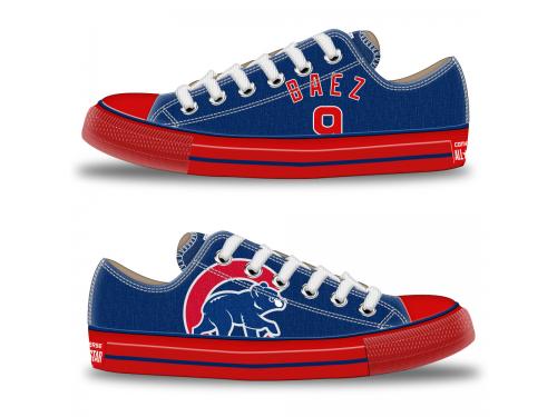 MLB Men/Women Chicago Cubs #9 Javier Baez Royal Blue Hand Painted Unisex Low-Top Canvas Shoes