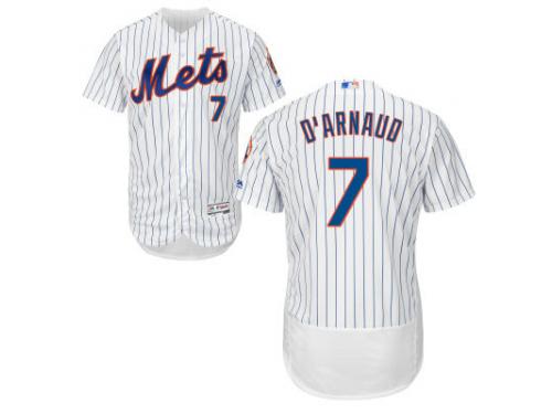 MLB New York Mets #7 Travis d'Arnaud Men White Authentic Flexbase Collection Jersey