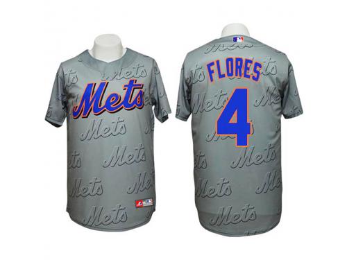 New York Mets #4 Wilmer Flores Authentic 3D Fashion Grey Jersey