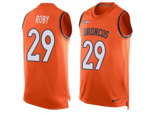 Nike Broncos #29 Bradley Roby Orange Team Color Men Stitched NFL Tank Top