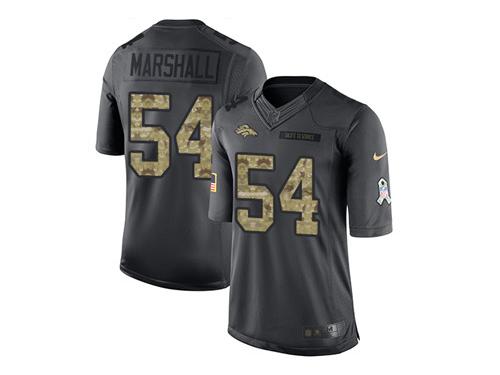 Nike Broncos #54 Brandon Marshall Black Men Stitched NFL Limited 2016 Salute to Service Jersey