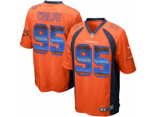 Nike Denver Broncos #95 Derek Wolfe Orange Team Color Men's Stitched NFL Limited Strobe Jersey