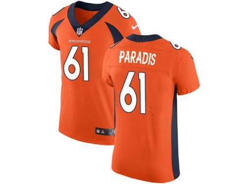Nike Matt Paradis Elite Orange Home Men's Jersey - NFL Denver Broncos #61 Vapor Untouchable