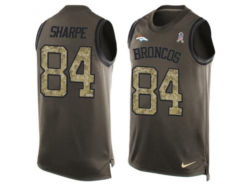 Nike Men NFL Denver Broncos #84 Shannon Sharpe Olive Salute To Service Tank Top