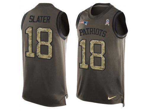 Nike Men NFL New England Patriots #18 Matthew Slater Olive Salute To Service Tank Top