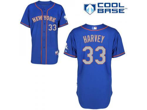 Royal Blue Matt Harvey Men #33 Majestic MLB New York Mets Cool Base Alternate Road Jersey
