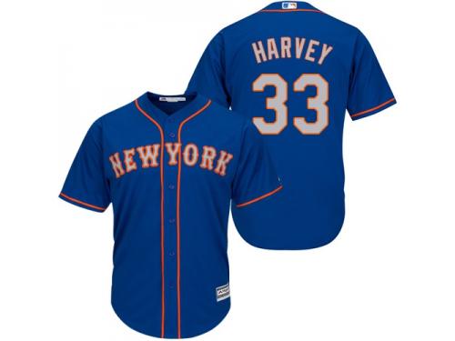 Royal Blue Matt Harvey Women #33 Majestic MLB New York Mets Cool Base Alternate Road Jersey