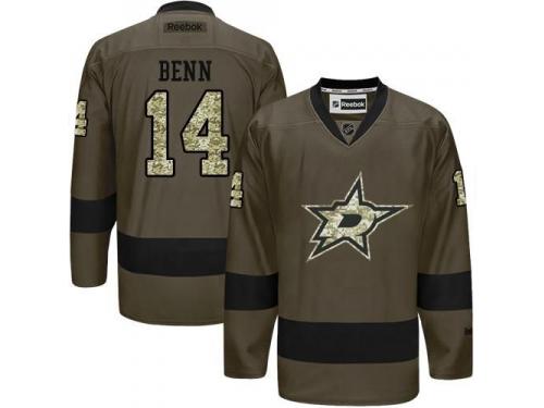 Stars #14 Jamie Benn Green Salute to Service Stitched NHL Jersey