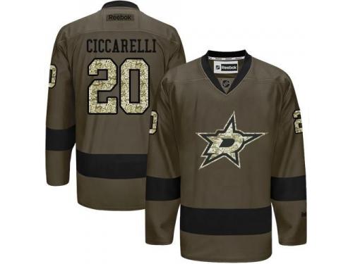 Stars #20 Dino Ciccarelli Green Salute to Service Stitched NHL Jersey