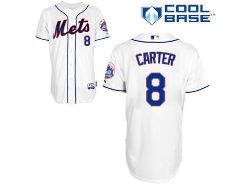 White Gary Carter Men #8 Majestic MLB New York Mets Cool Base Alternate Jersey