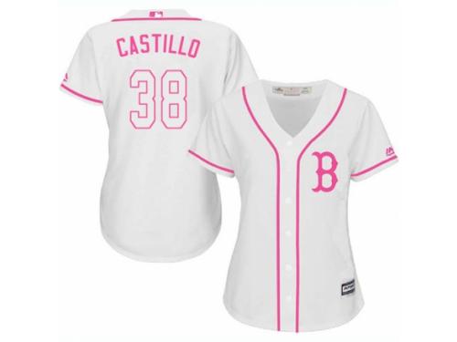 Women Majestic Boston Red Sox #38 Rusney Castillo White Fashion MLB Jersey