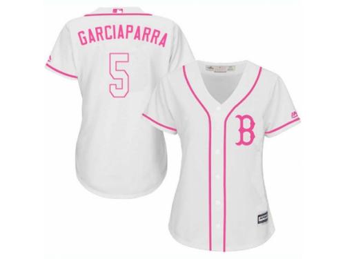Women Majestic Boston Red Sox #5 Nomar Garciaparra White Fashion MLB Jersey