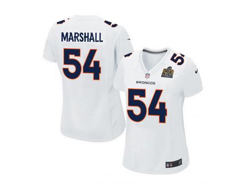 Women Nike NFL Denver Broncos #54 Brandon Marshall Super Bowl 50 Game White Jersey