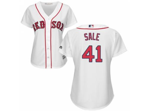 Women's Majestic Boston Red Sox #41 Chris Sale White Home MLB Jersey