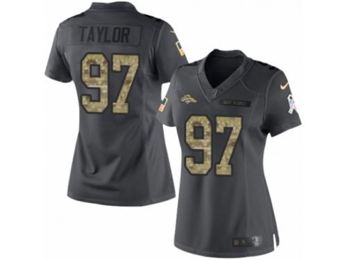 Women's Nike Denver Broncos #97 Phil Taylor Limited Black 2016 Salute to Service NFL Jersey