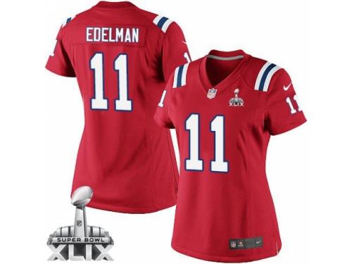 Women's Nike New England Patriots #11 Julian Edelman Limited Red Alternate Super Bowl XLIX NFL Jersey