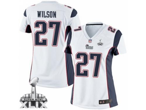 Women's Nike New England Patriots #27 Tavon Wilson Elite White Super Bowl XLIX NFL Jersey