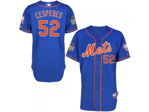 Yoenis Cespedes New York Mets Majestic Authentic Player Jersey with 2015 World Series Patch - Royal