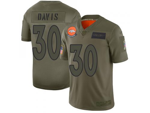 Youth #30 Limited Terrell Davis Camo Football Jersey Denver Broncos 2019 Salute to Service
