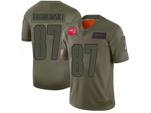 Youth #87 Limited Rob Gronkowski Camo Football Jersey New England Patriots 2019 Salute to Service