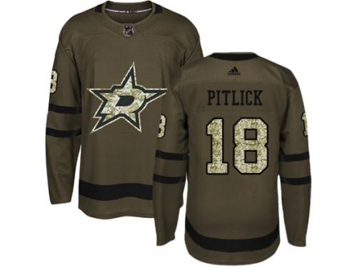 Youth Adidas Dallas Stars #18 Tyler Pitlick Green Salute to Service NHL Jersey