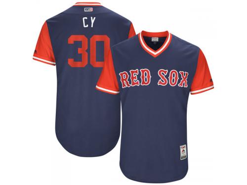 Youth Boston Red Sox Chris Young CY Majestic Navy 2017 Players Weekend Jersey