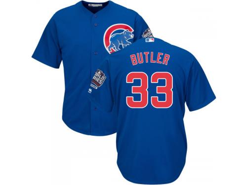 Youth Chicago Cubs #33 Eddie Butler Majestic Alternate Royal 2016 World Series Champions Cool Base Jersey