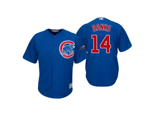 Youth Cubs 2018 Postseason Alternate Royal Ernie Banks Cool Base Jersey