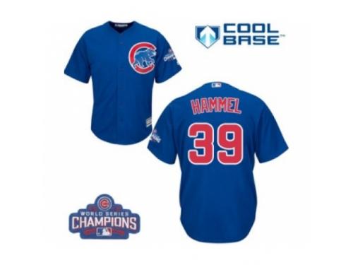 Youth Majestic Chicago Cubs #39 Jason Hammel Authentic Royal Blue Alternate 2016 World Series Champions Cool Base MLB Jersey