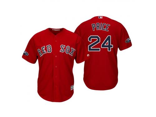 Youth Red Sox 2018 Postseason Alternate Scarlet David Price Cool Base Jersey