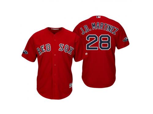 Youth Red Sox 2018 Postseason Alternate Scarlet J.D. Martinez Cool Base Jersey