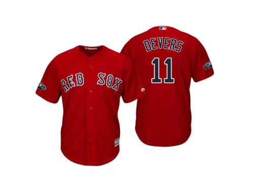 Youth Red Sox 2018 Postseason Alternate Scarlet Rafael Devers Cool Base Jersey