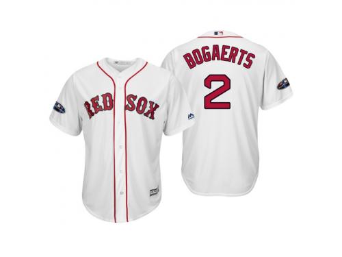 Youth Red Sox 2018 Postseason Home White Xander Bogaerts Cool Base Jersey