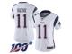 #11 Limited Drew Bledsoe White Football Road Women's Jersey New England Patriots Vapor Untouchable 100th Season