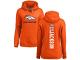 #22 Kareem Jackson Orange Football Backer Women's Denver Broncos Pullover Hoodie