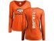 #29 Bryce Callahan Orange Football Backer Women's Denver Broncos Long Sleeve T-Shirt