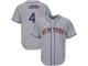 #4  Jed Lowrie Men's Grey Baseball Jersey - Road New York Mets Cool Base