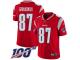 #87 Limited Rob Gronkowski Red Football Men's Jersey New England Patriots Inverted Legend 100th Season