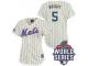 Cream David Wright Women #5 Majestic MLB New York Mets 2015 World Series Jersey