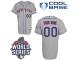 Grey Customized Women Majestic MLB New York Mets 2015 World Series Cool Base Road Jersey
