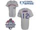Grey Juan Lagares Men #12 Majestic MLB New York Mets 2015 World Series Cool Base Road Jersey