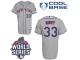 Grey Matt Harvey Men #33 Majestic MLB New York Mets 2015 World Series Cool Base Road Jersey